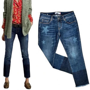 CAbi Blue Boyfriend Jeans with Star Accents